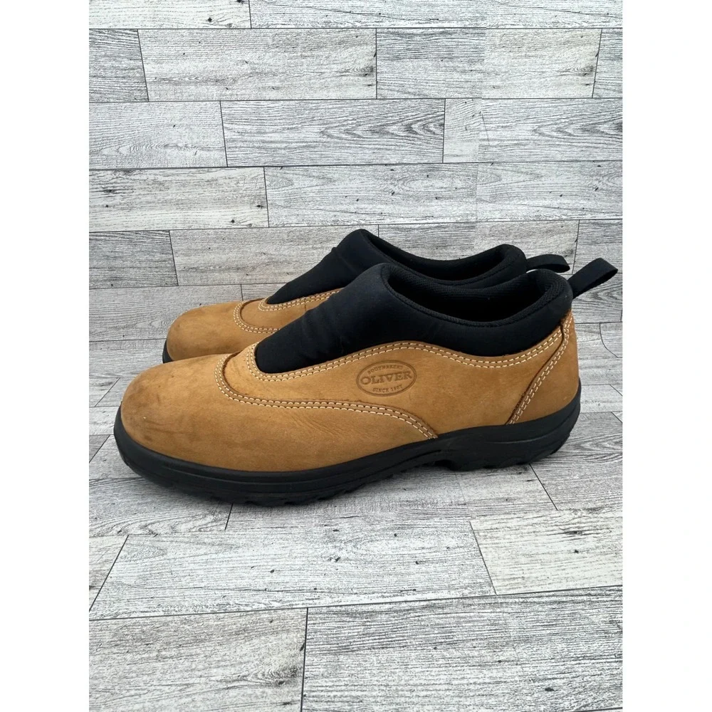 Oliver Bootmakers Since 1887 Tan Suede Slip On Safety Toe Work Shoes‎ Men Sz 13